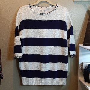Navy blue & white sweater size Medium